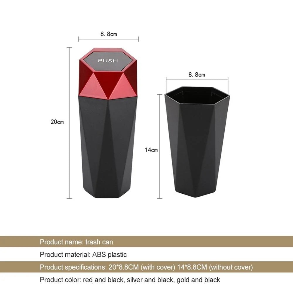 Plastic Car Trash Garbage Can Holder Bin Box